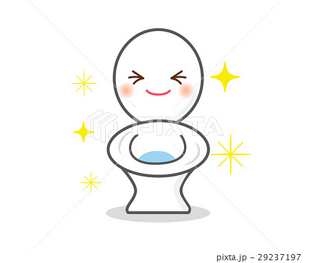 トイレ キャラクター 洋式便所 笑うのイラスト素材