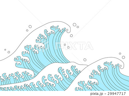 和波 和風波 水色 背景のイラスト素材