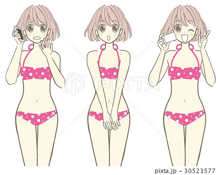 女性 水着 ビキニ ベクターのイラスト素材