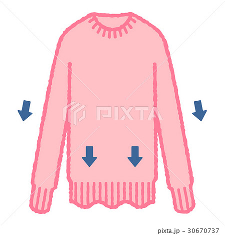 セーター ニット 伸びた ピンクのイラスト素材