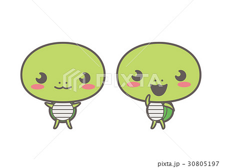 亀 アカミミガメ ミドリガメ ベクターのイラスト素材