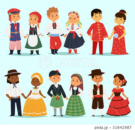 かわいい エスニック 女の子 メキシカンのイラスト素材