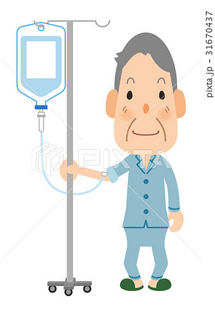 点滴 シニア イラスト おじいちゃんのイラスト素材