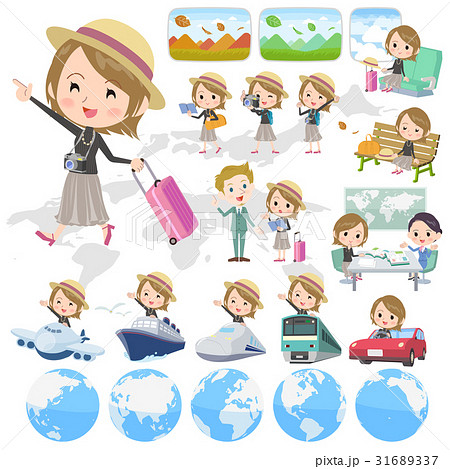 一人旅のイラスト素材