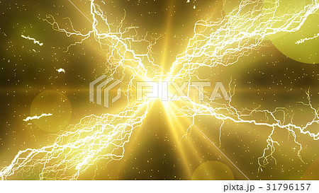 雷 稲妻 閃光 美しいのイラスト素材