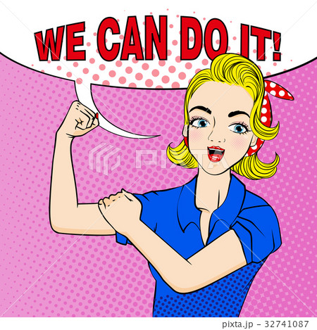 弾ける レトロ 女性 アメリカのイラスト素材