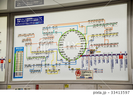 東京モノレール線運賃表の写真素材