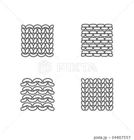 見本 編み物 ニット素材 顔のイラスト素材