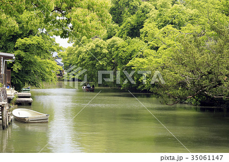 柳川川下りの写真素材