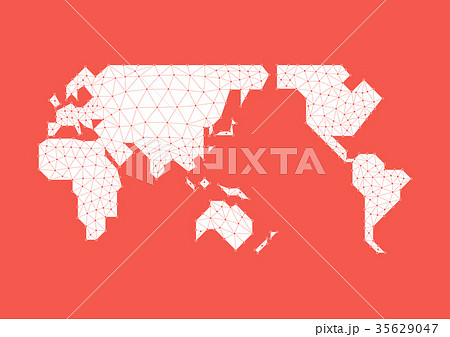 ベクター 線 世界地図 略図のイラスト素材