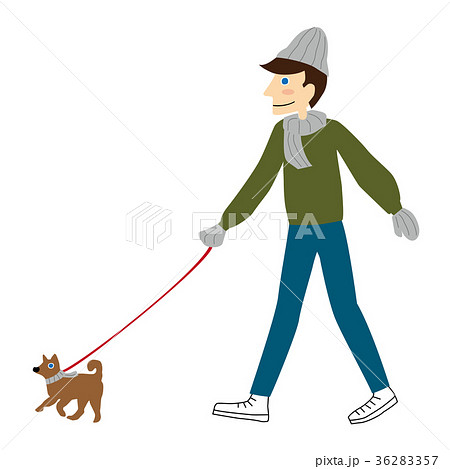 犬の散歩のイラスト素材