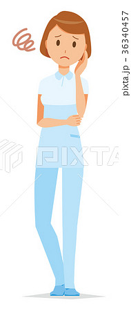 看護師 女性 ナース 困るのイラスト素材