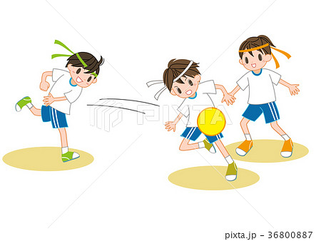 ボール投げ 子供 人物 体育のイラスト素材