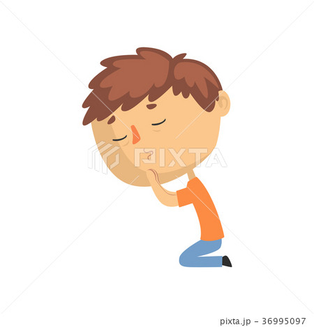 祈る 拝む 人 男のイラスト素材