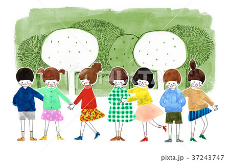公園の子供たち 水彩画 額装済み グラフィックアート 壁掛け おしゃれ 絵画 額付き 新築祝い 誕生