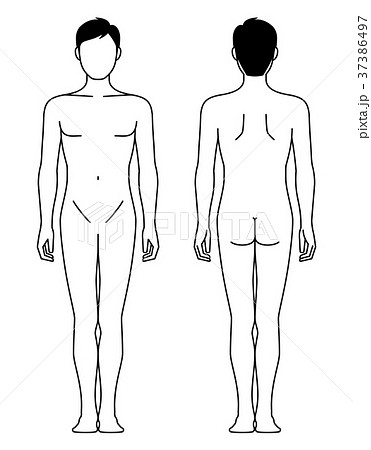 男性 身体 裸 直立のイラスト素材