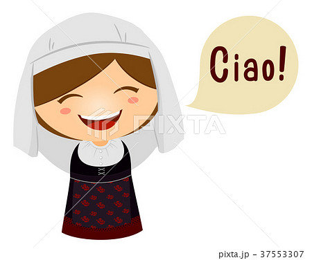 イタリア語 コスチューム 服装 少女のイラスト素材 イタリア語 コスチューム 服装 少女のイラスト素材