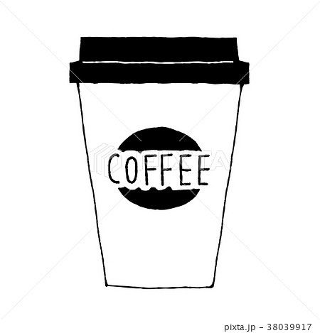 コーヒー カップ モノクロ 白黒のイラスト素材