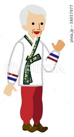 韓国民族衣装 全身のイラスト素材