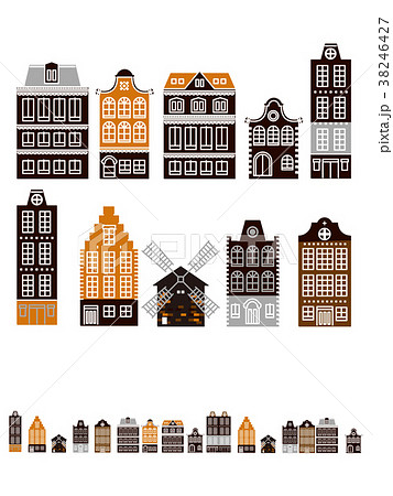 ヨーロッパ 町並み オランダ 風景のイラスト素材
