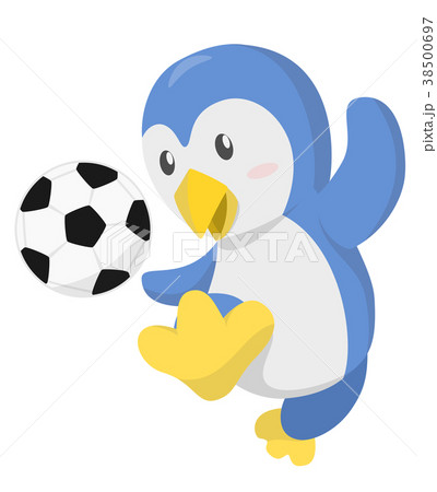 キャラクター サッカーボール かわいい 笑顔のイラスト素材