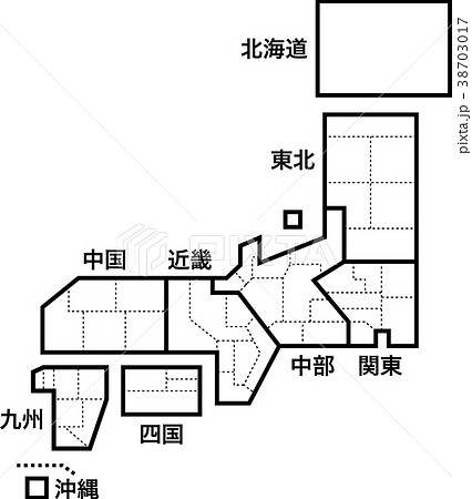 略図 日本地図のイラスト素材
