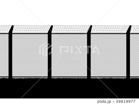 鉄条網のイラスト素材