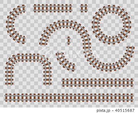 線路 レール カーブ 曲がるのイラスト素材