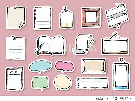 ステッカー フレーム 枠の写真素材