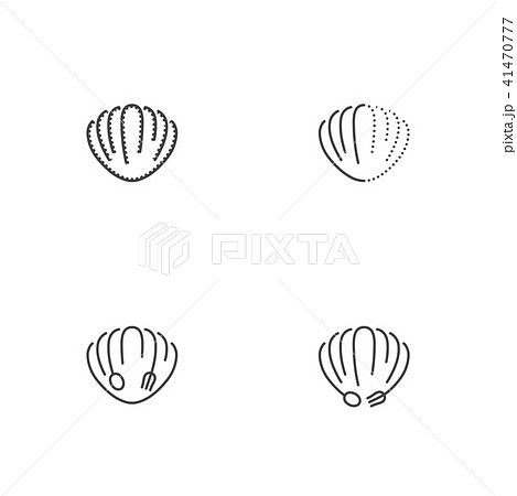 ベクター ニマイガイ シルエット 殻のイラスト素材