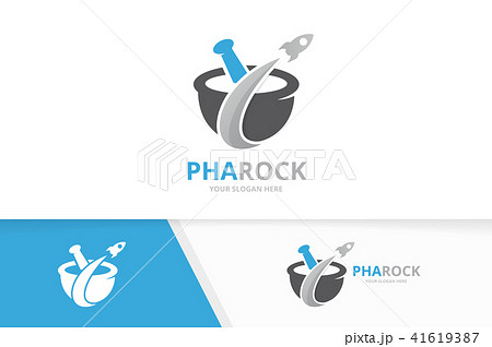 シンボルマーク ロゴ ロケット 薬局のイラスト素材 シンボルマーク ロゴ ロケット 薬局のイラスト素材