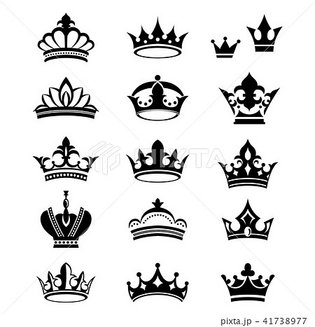王冠 冠 クラウン シルエットのイラスト素材