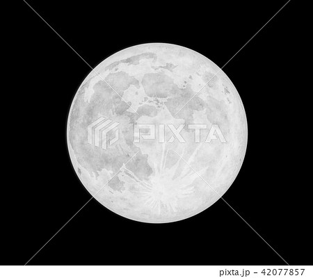 モノクロ 白黒 月 夜空のイラスト素材
