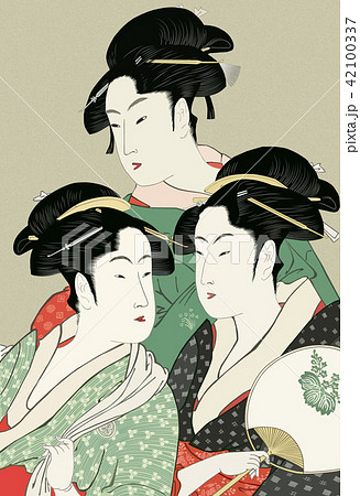 浮世絵 女性の姿 版画本物 黒フレーム 大伴黒主 墨染桜の精他 | 山星書店 浮世絵 Yamaboshi-Shoten Ukiyo-e