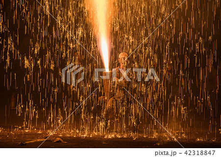 手筒花火発祥の写真素材