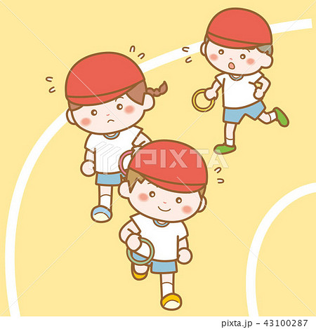 リレー 幼稚園 保育園 運動会のイラスト素材 Pixta