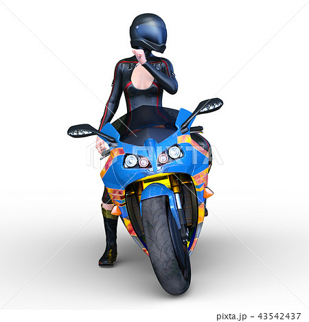 ライダー バイク オートバイ ポーズの写真素材 - PIXTA