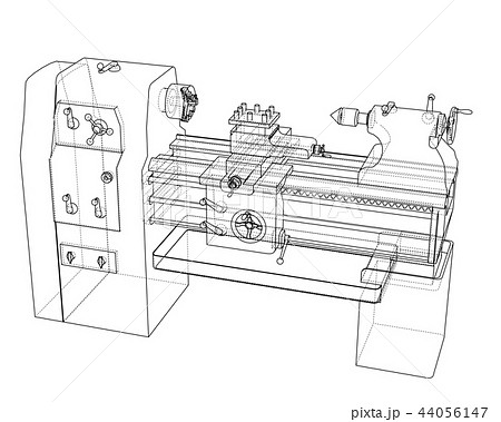 工作機械 イラストレーション 旋盤 イラストのイラスト素材