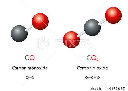 分子 二酸化炭素 化学 酸素のイラスト素材
