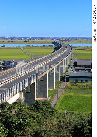 東関東自動車道 高速道路 東関道 佐原paの写真素材