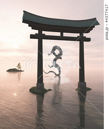 大蛇神社の鳥居の写真素材