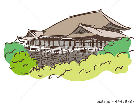 京都の寺のイラスト素材