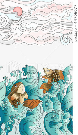 鯉 魚 綺麗 川のイラスト素材