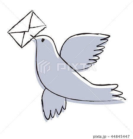 手紙と鳩のイラスト素材 Pixta