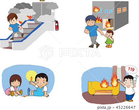 子供の火遊びのイラスト素材