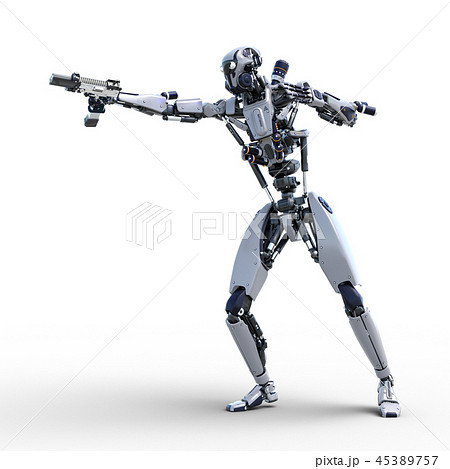 ロボット 戦闘 武器 戦うのイラスト素材