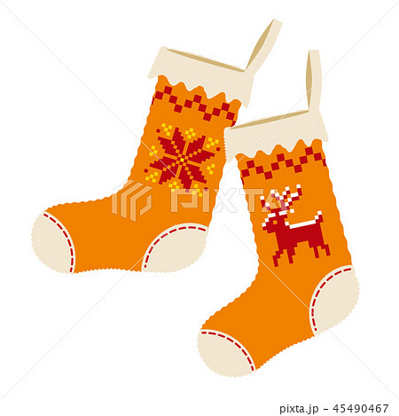 クリスマス 靴下 ドット絵 トナカイのイラスト素材