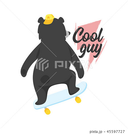 スケボー スケートボード ステッカー かっこいいのイラスト素材