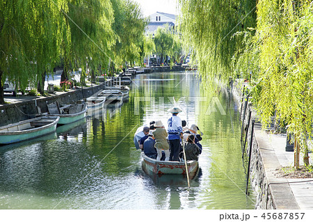 柳川の川下りの写真素材