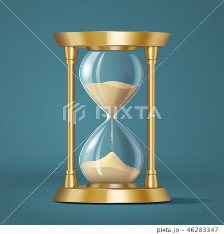 砂時計 白バック 時間 おしゃれの写真素材